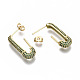 Brass Micro Pave Cubic Zirconia Stud Earrings EJEW-S208-102C-NF-2
