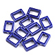 手作り磁器ビーズフレーム  光沢釉の磁器  長方形  ブルー  16.5x12.5x5.5mm  穴：2mm PORC-S499-14B-1