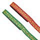 FINGERINSPIRE 2 Bundles 14.9 Yard Red & Green Leaf Pattern Jacquard Ribbon 1 inch Wide Gold Leaves Woven Trim Ethnic Style Embroidery Polyester Ribbons for DIY Clothing Belts OCOR-FG0001-57B-1