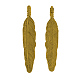 Alliage de style tibétain gros pendentifs en plumes TIBEP-16234-AG-RS-1