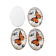 Cabochons ovales en verre imprimé de papillon X-GGLA-N003-20x30-C49-2