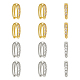 Nbeads 12Pcs 2 Colors Brass Micro Pave Clear Cubic Zirconia Snap on Bails ZIRC-NB0002-08-2