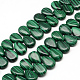 Fili di perline pendenti in malachite sintetica a goccia X-G-R307-03-1