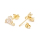 Rack Plating Brass Cubic Zirconia Stud Earrings Findings MAK-I684-10G-03-RS-2