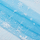 Tela de malla de poliéster con estampado de copos de nieve DIY-WH0387-87-1