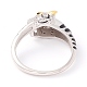925 кольцо-манжета из чистого серебра с микропаве из прозрачного кубического циркония RJEW-Z009-01A-3