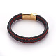 Bracelets de cordon en cuir rétro BJEW-L642-19-3