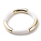 Bracelet extensible perlé tube incurvé acrylique pour femme BJEW-JB08439-01-1