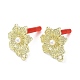 Boucles d'oreilles à fleurs en alliage de placage en rack EJEW-B030-07G-1