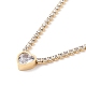 Collana pendente cuore di strass di cristallo con catene tennis X-NJEW-D296-04G-1