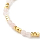 Set di bracciali elasticizzati con perline di quarzo rosa naturale e rodonite BJEW-JB06255-01-8