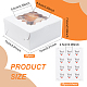 BENECREAT 20 Pcs White Small Cake Boxes with Window CON-BC0007-30-2