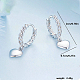 Серьги-кольца из стерлингового серебра в форме витого сердца s925 OI2673-5