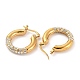 Ion Plating(IP) 304 Stainless Steel Hoop Earrings with Rhinestones for Women EJEW-A104-19G-2