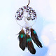 Filet/toile tissé avec décorations pendantes en copeaux de pierres précieuses en plumes TREE-PW0003-03B-1