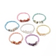 7 pièces 7 style naturel et synthétique mélange de pierres précieuses et de perles de verre bracelets extensibles ensemble pour les femmes BJEW-JB09207-1