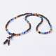 Natural Agate Mala Beads Necklaces NJEW-K084-01A-1