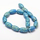 Dyed Synthetic Turquoise Barrel Bead Strands G-L402-02B-2