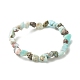Natürliches Larimar-Perlen-Stretch-Armband für Kinder BJEW-JB07031-06-1