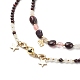 2 Stück 2-teilige natürliche Granat- und Kirschquarzglasperlen-Halsketten mit 304 Edelstahl-Stern- und Lotus-Anhängern NJEW-JN04073-4
