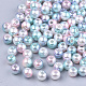 Perles en plastique imitation perles arc-en-abs OACR-Q174-5mm-05-2