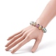 Bracelet extensible en perles de verre ovales pour femme BJEW-JB08274-3