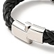 304 Stainless Steel Beaded Link Bracelet with Magnetic Clasp for Men Women BJEW-C021-22-P-5