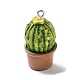 Pendenti in resina vegetale verde vaso di cactus CRES-B014-03-2