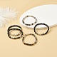 Set di braccialetti elasticizzati con perline rotonde in pietre preziose miste naturali da 5 pz e 5 stili BJEW-JB08829-2