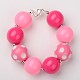 Chunky rondes ensembles perles acryliques de bubblegum de bijoux: bracelets et colliers SJEW-JS00778-05-4