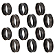 UNICRAFTALE 12pcs 6 Sizes Gunmetal Grooved Finger Ring Settings Stainless Steel Ring Core Blank Inner Diameter 17~22mm Rings for Inlay Ring Jewelry Making STAS-UN0031-37-1
