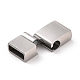 304 Stainless Steel Rectangle Magnetic Clasps with Glue-in Ends STAS-E089-42P-A-3