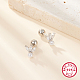 925 orecchini a bottone a fiore in argento sterling placcato rodio con micro pavè di zirconi cubici CX0038-1-2