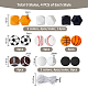 Hobbiesay 36 pièce 9 styles de perles de sport en silicone SIL-HY0001-03-2