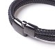 Кожаный шнур многожильных браслеты BJEW-F368-03-4