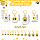 Maschenmarkierer mit Bienen- und Honigglas-Anhänger aus legierter Emaille mit Verriegelung HJEW-PH01865-2