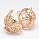 Real 18K Gold Plated Hollow Brass Cage Pendants KK-F0325-G-3