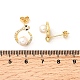 Серьги-гвоздики в форме змеи с круглыми латунными микропаве из прозрачных кубических цирконий EJEW-C154-10G-5