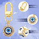 OLYCRAFT 2Pcs Evil Eye Keychain Charms Blue Evil Eye Keychain Pendants with Swivel Lobster Claw Clasps Good Luck Keychain Decoration Accessories for Jewelry Making DIY Keychain Crafts HJEW-OC0001-13-4