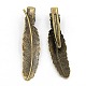 Coccodrillo piatto risultati clip di capelli d'antiquariato di tono del bronzo piuma di ferro X-PHAR-B013-AB-1