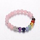 Étirer bijoux bouddhiste multicolores bracelets de pierres précieuses de chakra X-BJEW-JB01687-05-1