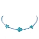Synthetic Turquoise Starfish & Turtle & Seed Beaded Necklace for Women NJEW-JN04482-01-2