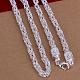 Popular Silver Plated Brass Byzantine Chain Necklaces For Men NJEW-BB12688-3