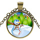 Collane con pendente in vetro a tema natalizio NJEW-J056-B951-AB-1