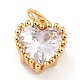 Real 18K Gold Plated Brass Inlaid Cubic Zirconia Charms ZIRC-L100-074G-04-2