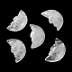 Luna curativa scolpita in cristallo di quarzo naturale con figurine di volto umano G-B062-06F-2