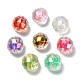 Perles acryliques irisées arc-en-ciel à placage uv bicolore TACR-D010-06-2