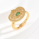 Элегантные полые латунные микропаве кубические цирконии регулируемые кольца для женщин US0162-2-1