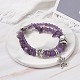 Mixed Stone Chip Beads Reiki Healing Multi-strand Bracelet BJEW-JB07052-M-3