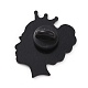 女性に力を与える言葉 エナメルピン  バックパックの服のための電気泳動の黒い合金のフェミニズムのブローチ  ブラック  30x27x2mm  ピン：1.2mm。 JEWB-D013-02G-2